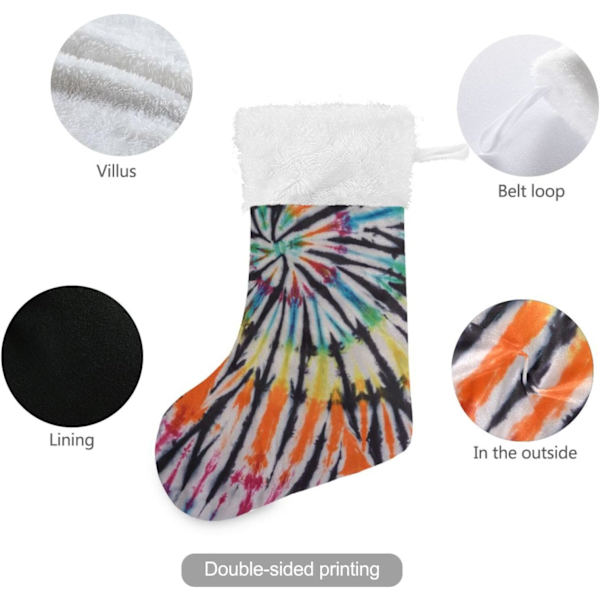 Julklapp, personliga julklappsstrumpor 2-pack Tie Dye Swir 45,7 cm Julstrumpor Hängande Ornament Kamin för träddekoration 17.7