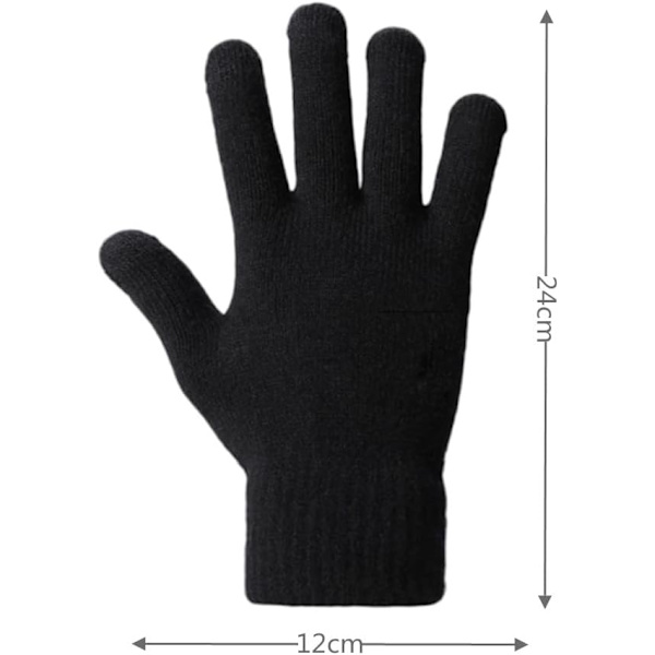 Unisex stickade vinterhandskar - pekskärmshandskar för utomhussporter