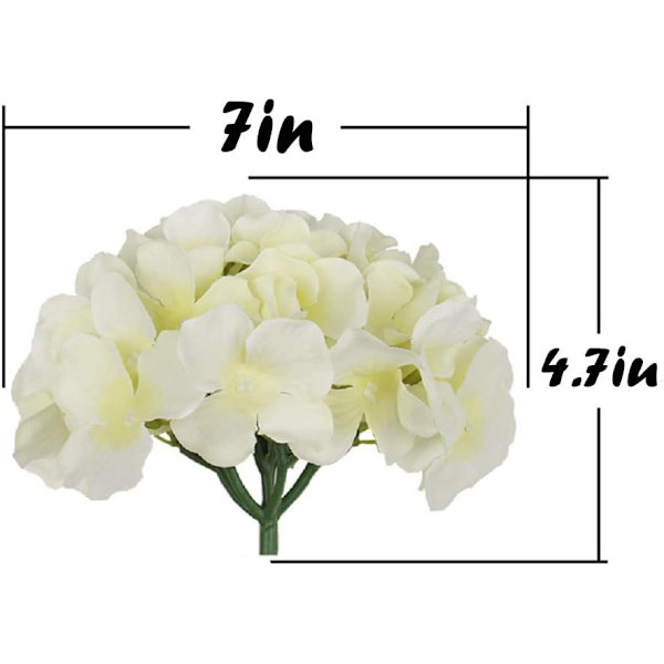 Silke Hortensia Hoveder Kunstige Blomster Hoveder med Stilke til Hjem Bryllup