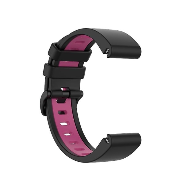 Tvåfärgat silikonarmband för Garmin Fenix 6s TXX Black Rose Red
