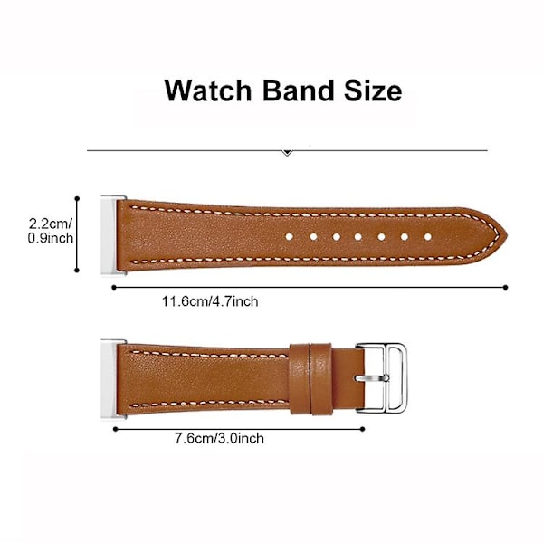 För Fitbit Versa 4 / Sense 2 Universal Äkta Läder Klockarmband NZQ White
