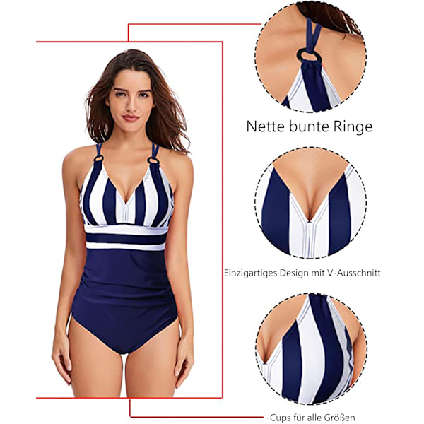 Kvinde Push Up Monokini V-hals mave