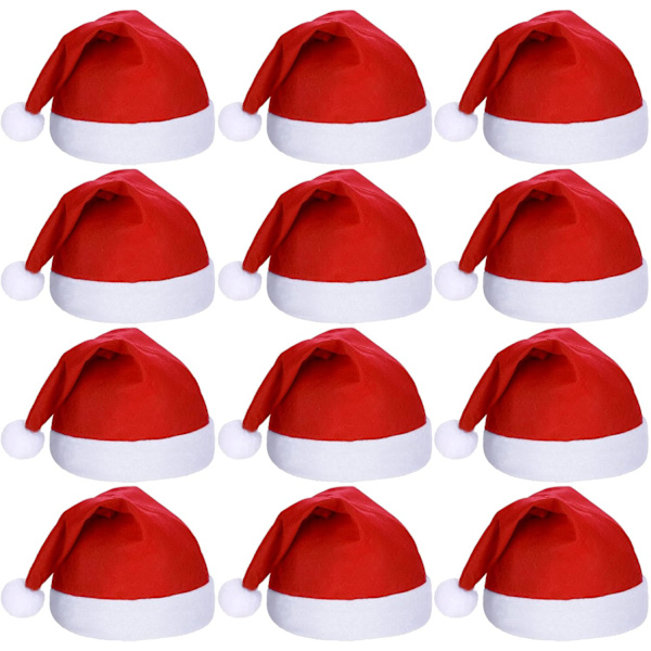 12 st hattar jul non-woven tyg hatt för helgdagar jul festtillbehör