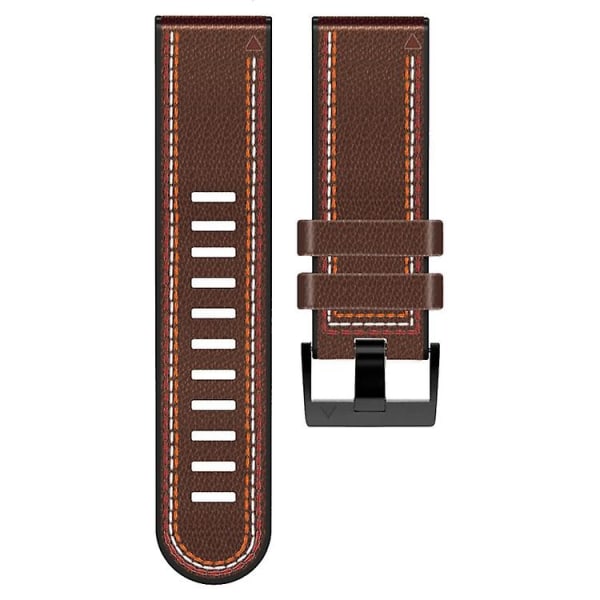 For Garmin Fenix 7x Tricolor Stitching Silikone Læder Rem SIV Coffee