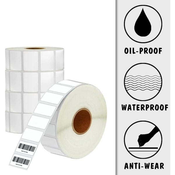 1,2 x 0,8 Termiska etiketter för streckkod - Kompatibel med Zebra & Rollo etikettskrivare