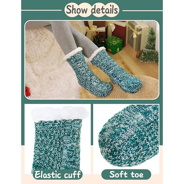 Dam fuzzy tofflor strumpor fluffiga mysiga stuga vinter varm fleece plysch stickad med