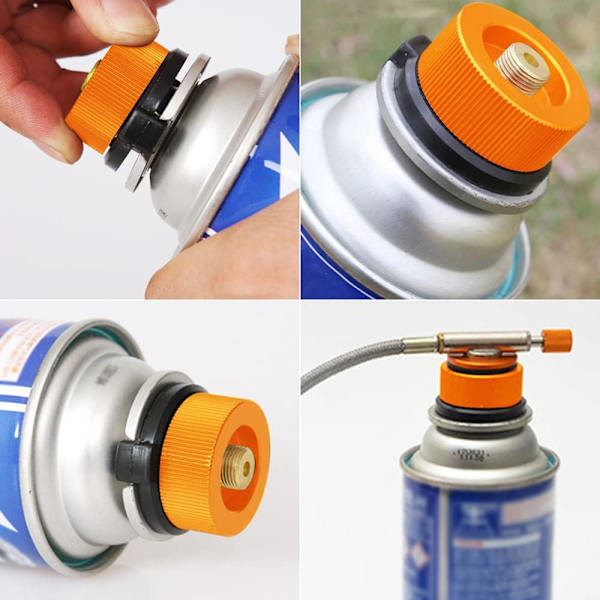 Camping gassflaske adapter - 2 deler for butan kanister komfyr tilkobling