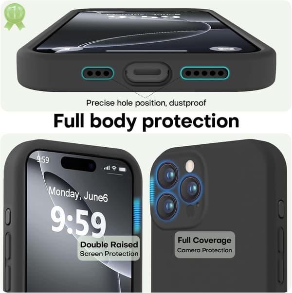Premium silikondeksel iPhone 16 Pro 6,3\" – slitesterkt, lett og tidløst