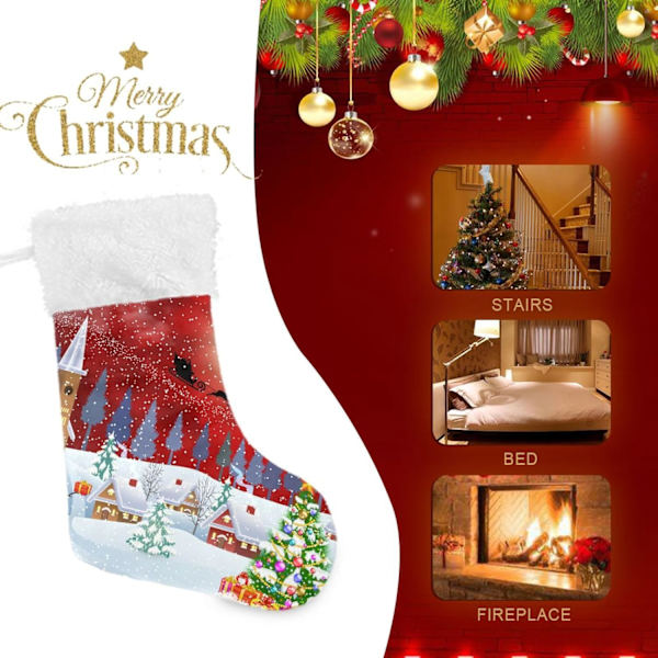 Julklapp, Personliga Julklappsstrumpor 2-pack Snögubbe Julgran Snö 45,7 cm Julstrumpor Hängande Ornament Eldstad