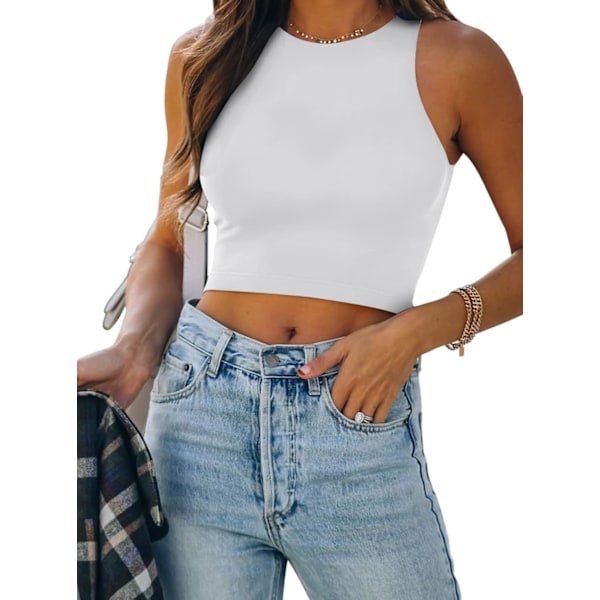 Kvinde Sexet Ærmeløs Racerback Tank Top Halterneck Crop Top