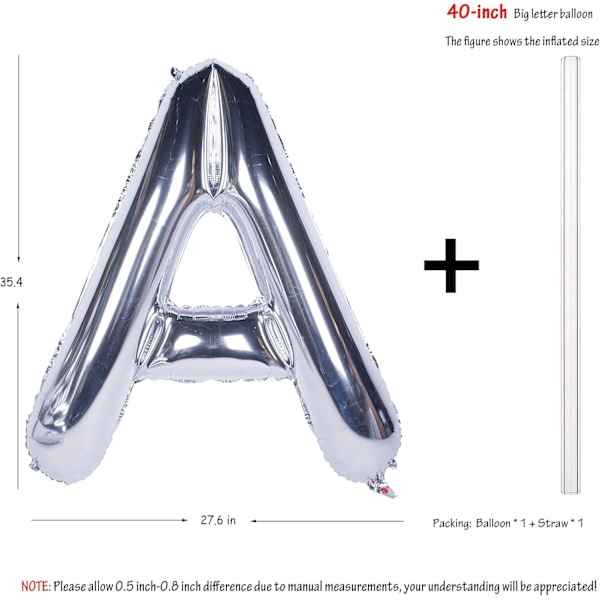 40 tum gigantiska jumbo bokstavsballonger