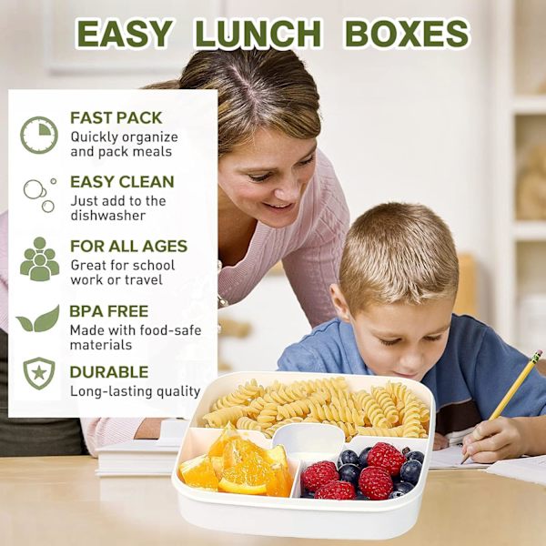 52 OZ Salladsbehållare Lunchbehållare, BPA-fri, 3 fack