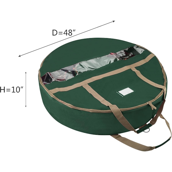 48\" dekorativ opbevaringspose til krans, grøn