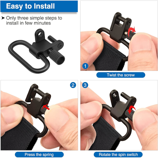 Sling Swivel Mounts för tvåpunktsremmar (2/4PCS)