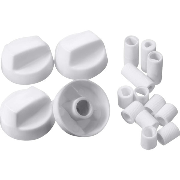 4 pakker plastkontrollknapper med 12 adaptere universell design