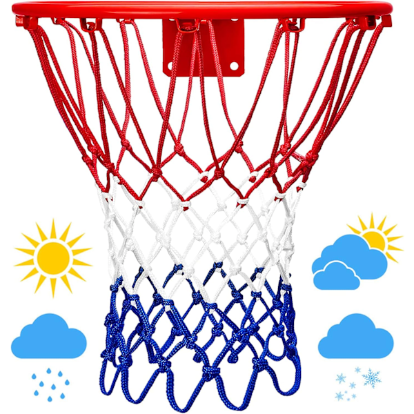 Oppgradert Heavy Duty Basketball Net (Regnbestandig)