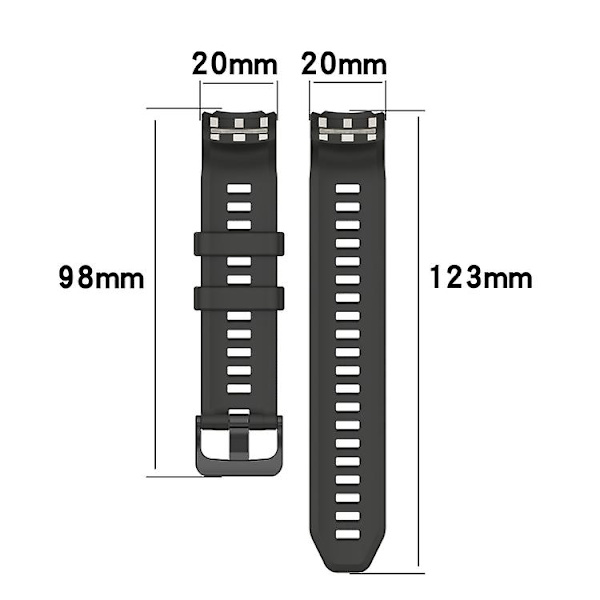 Til Garmin Instinct 2s Solid Color Silikone Sports Watch Band GZN Black