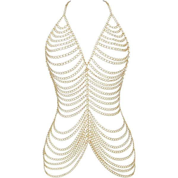 Metallkroppskedjor för kvinnor Set Sexy Boho Lager BH