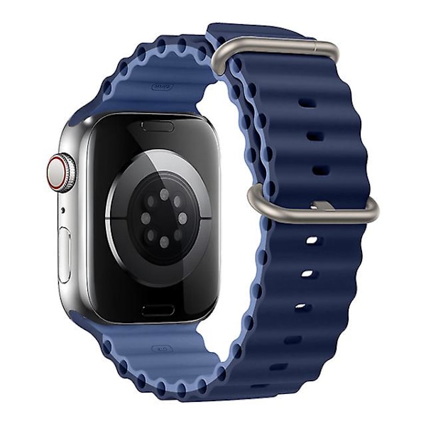 Rem för Apple Watch Ultra Band 49mm 44mm 40mm 45mm 41mm 42mm 45 Mm Armband Silikon Armband Iwatch Serie 7 8 4 5 6 3 Se Dark-light Navy 38mm 40mm 41mm