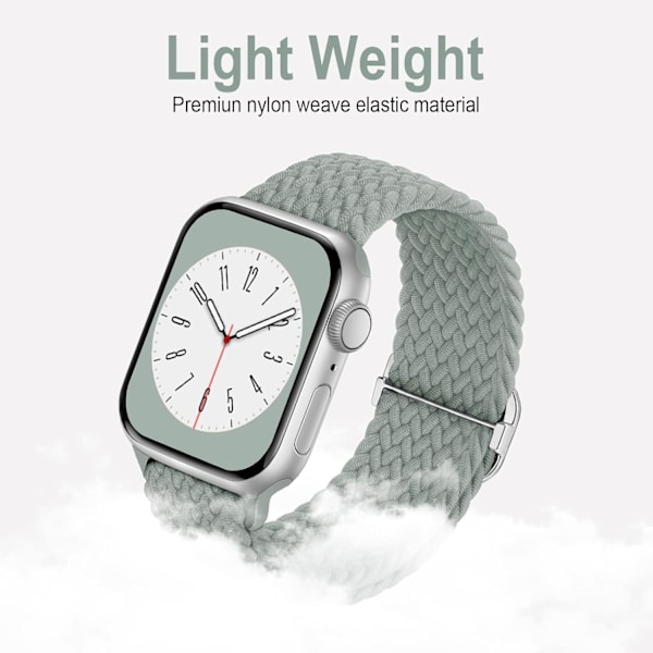 Flettet Solo Loop kompatibel med Apple Watch Band 38 mm