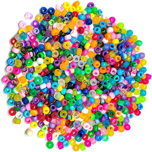 Pony Beads Set - 600PCS for Bracelet Making and Crafts