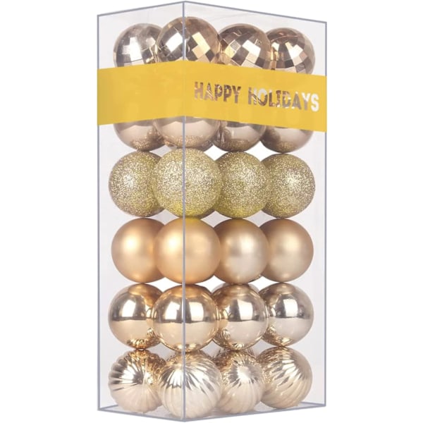 Champagne Gold 2,5\" Julgranskulor Julgransdekorationer Ornament