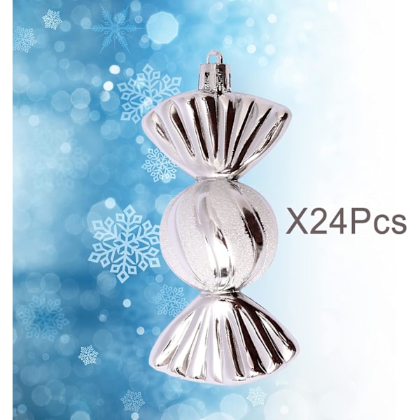 Silver Julkula Dekorationer 24-pack