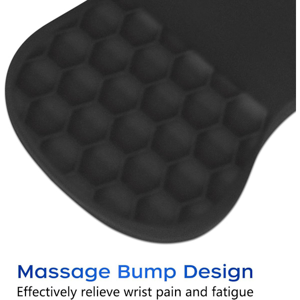 Ergonomiskt handledsstöd för musmatta med massagedesign, handledsstöd i minnesskum för smärtlindring, musmatta med halkfri PU-bas, musmattor för trådlöst