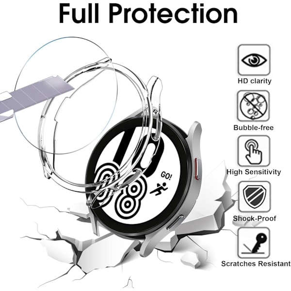 [2+2 Pack] til Samsung Galaxy Watch 4 44mm skærmbeskyttelse +