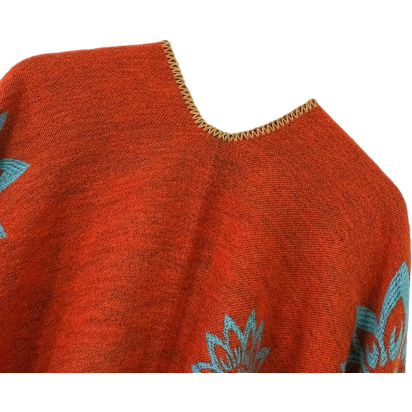 Färgblock Dam Schal Wrap Snygg Öppen Front Poncho Cape