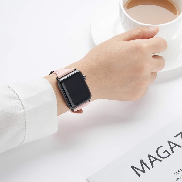 Læderrem Kompatibel med Apple Watch Rem 38mm 40mm