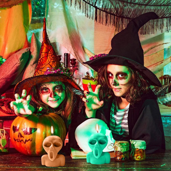 Skrigende spøgelseslysform Halloween harpiksstøbning silikone