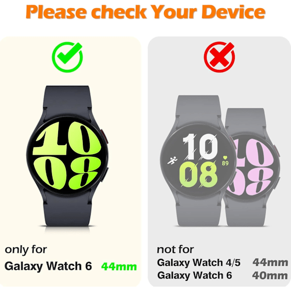 2-pack hårt PC-fodral för Samsung Galaxy Watch 6 44mm