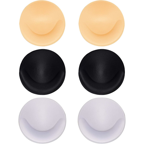 3 par runde BH-puder Indlæg Push Up-brystimplantater Sy