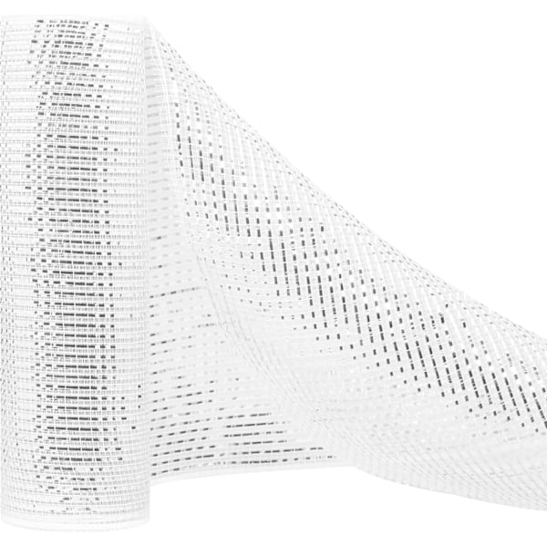 Deco Mesh 10 tum x 30 fot, Vit Mer Bredd Metallic Folie Mesh Tyg,