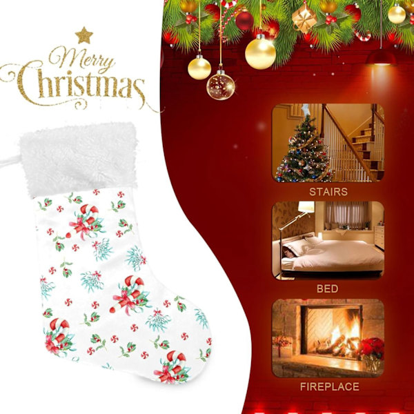 Julklapp, personliga julklappsstrumpor 2-pack Julbär Tall Godis 45,7 cm Julstrumpor Hängande Ornament Eldstad för träd