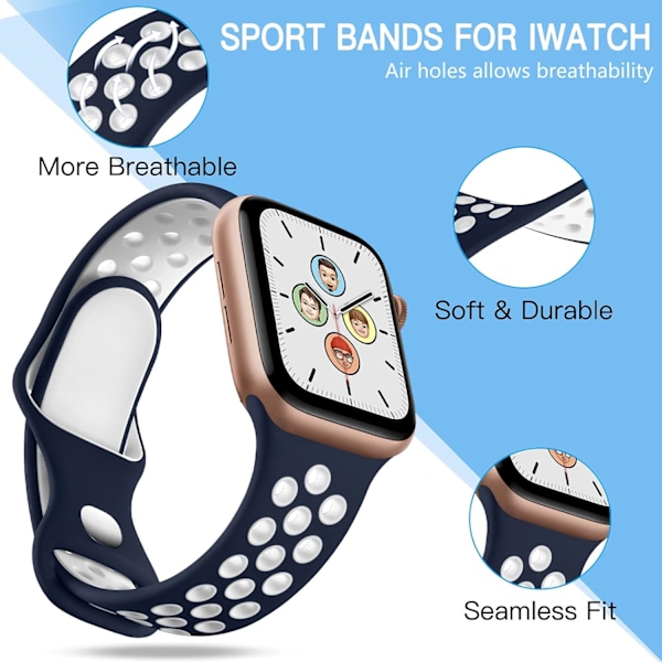 4-pak sportsband kompatibel med Apple Watch 41mm 40mm