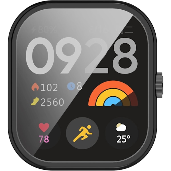 Kompatibel med Redmi Watch 4 Beskyttelsesetui, Smartwatch TPU Beskyttelsesetui Skal Blødt og Holdbart Urtilbehør (Sort)