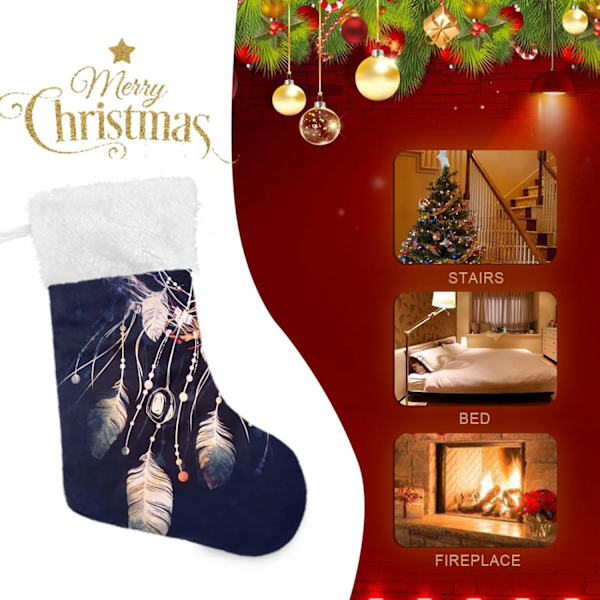 Julklapp, Personliga Julklappsstrumpor 2-pack Boho Drömfångare 45,7 cm Julstrumpor Hängande Ornament Eldstad för Träddekoration