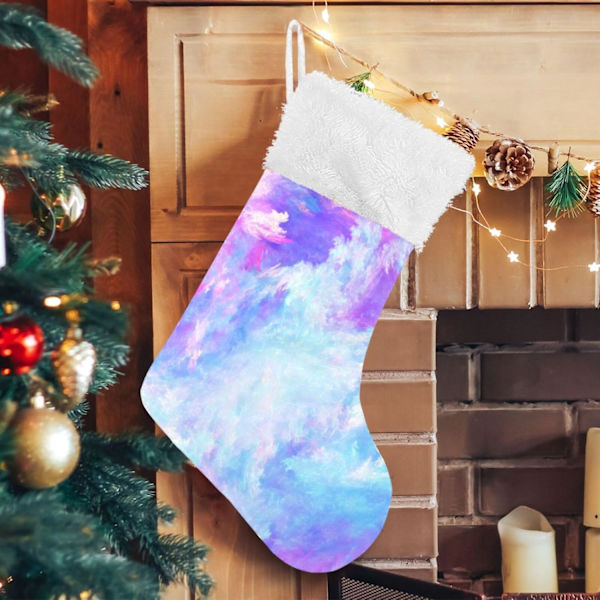 Julklapp, Personliga Julklappsstrumpor 2-pack Färgglada Färger 45,7 cm Julstrumpor Hängande Ornament Eldstad för Träddekoration