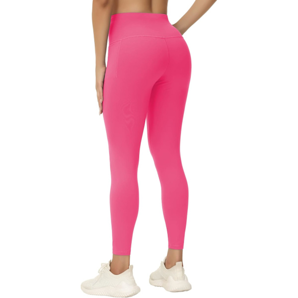 Tummy Control Workout Leggings med lommer Højtaljede atletiske yogabukser til