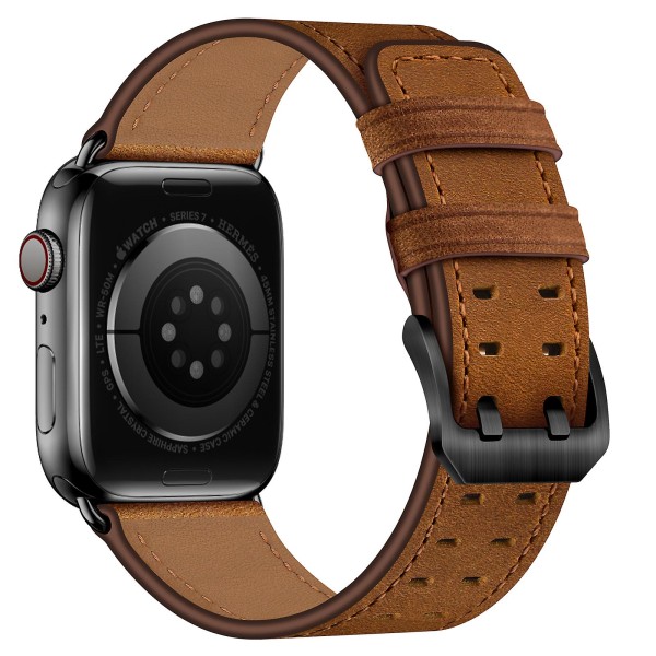 Business Läderrem för Apple Watch Ultra 49mm 8 7 45mm 41mm Högkvalitativt armband för Iwatch 6 5 4 3 Se 38mm 40mm 42mm 44mm Red Brown iWatch Ultra 49mm