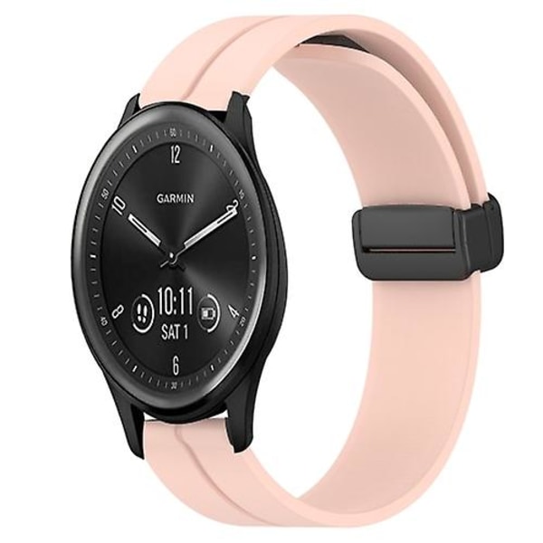 For Garmin Vivomove Sport 20mm Solid Color Magnetisk Spænde Silikone Urrem MVM Pink