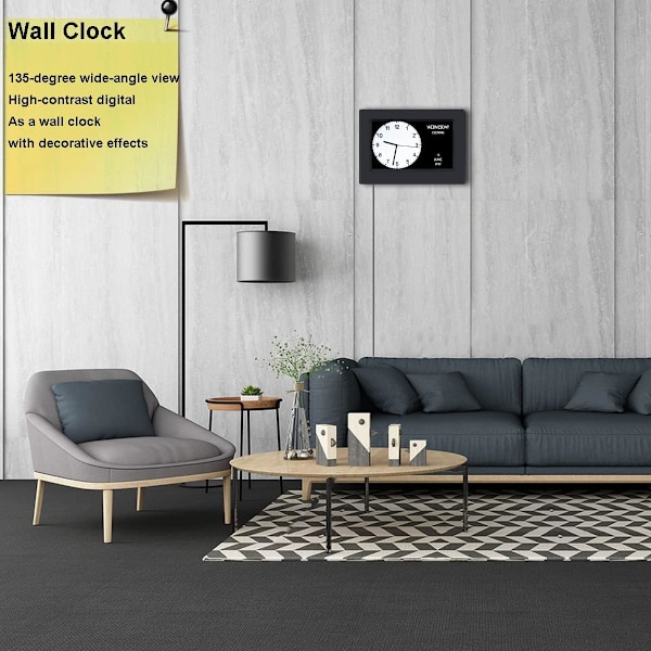 Klocka med dag och datum för äldre - 3 färger display digital kalender väckarklocka demens Alzheimers klocka med extra stor display (7in svart)
