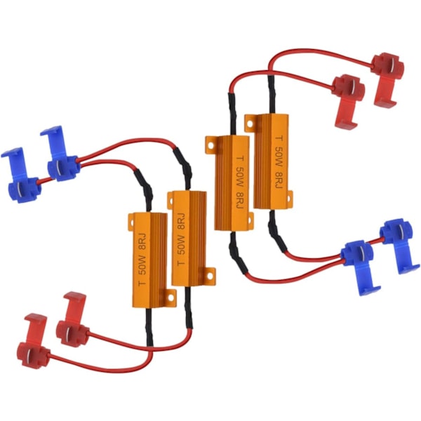 50W 8 ohm belastningsmotstander for LED-pærer - fikser hyperblinking (4 stk.)