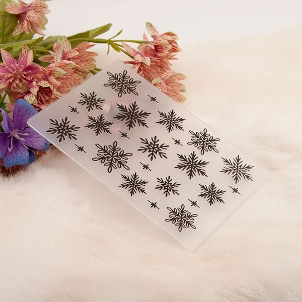 Jul snöflingor snöfall bakgrund plast prägling mappar