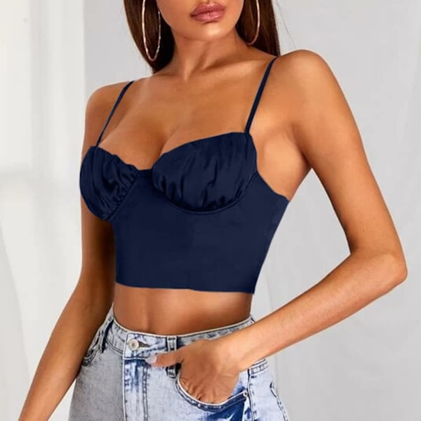 Kvinners Korsett Topp Spaghetti Stropp Hette Hals Bustier Ermeløs Slim Sexy Cami