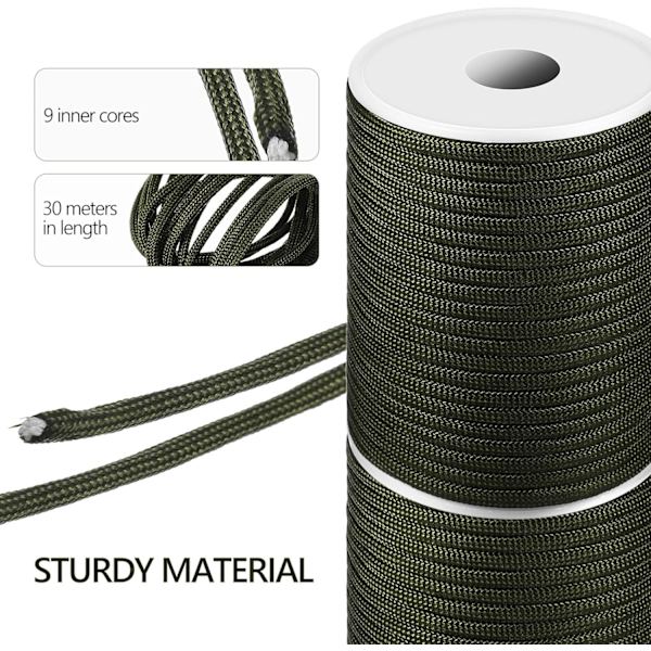 Nylonreb - 2 stk. 6mm grønne multifunktionsreb til camping