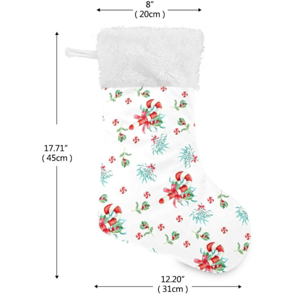 Julklapp, personliga julklappsstrumpor 2-pack Julbär Tall Godis 45,7 cm Julstrumpor Hängande Ornament Eldstad för träd
