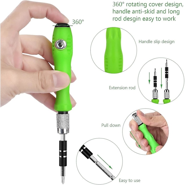 32-i-1 Liten, Mini Precision Professionell Elektronik Reparationsverktygssats Med 30 Bits Magnetisk Drivrutssats, Liten S För Ph